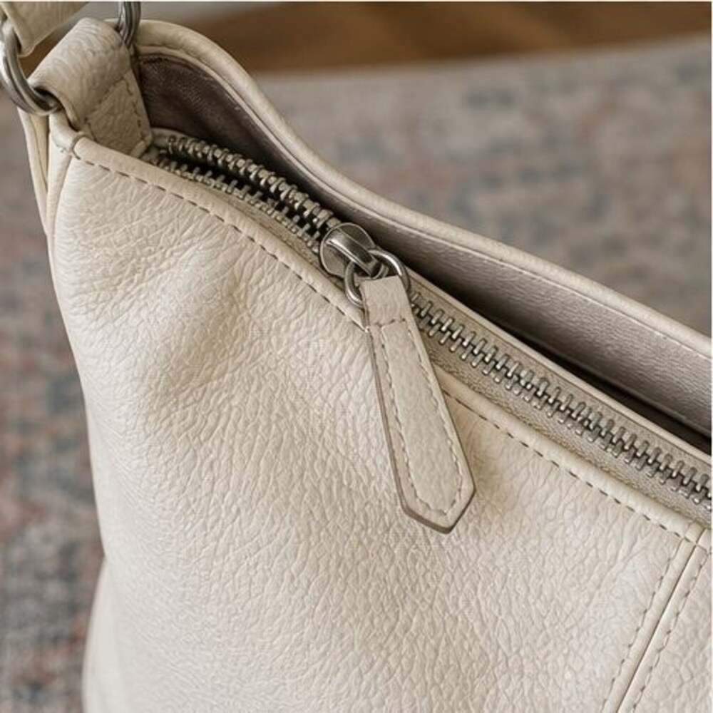 Cream Pebbled Crossbody Bag - Picture 4 of 6